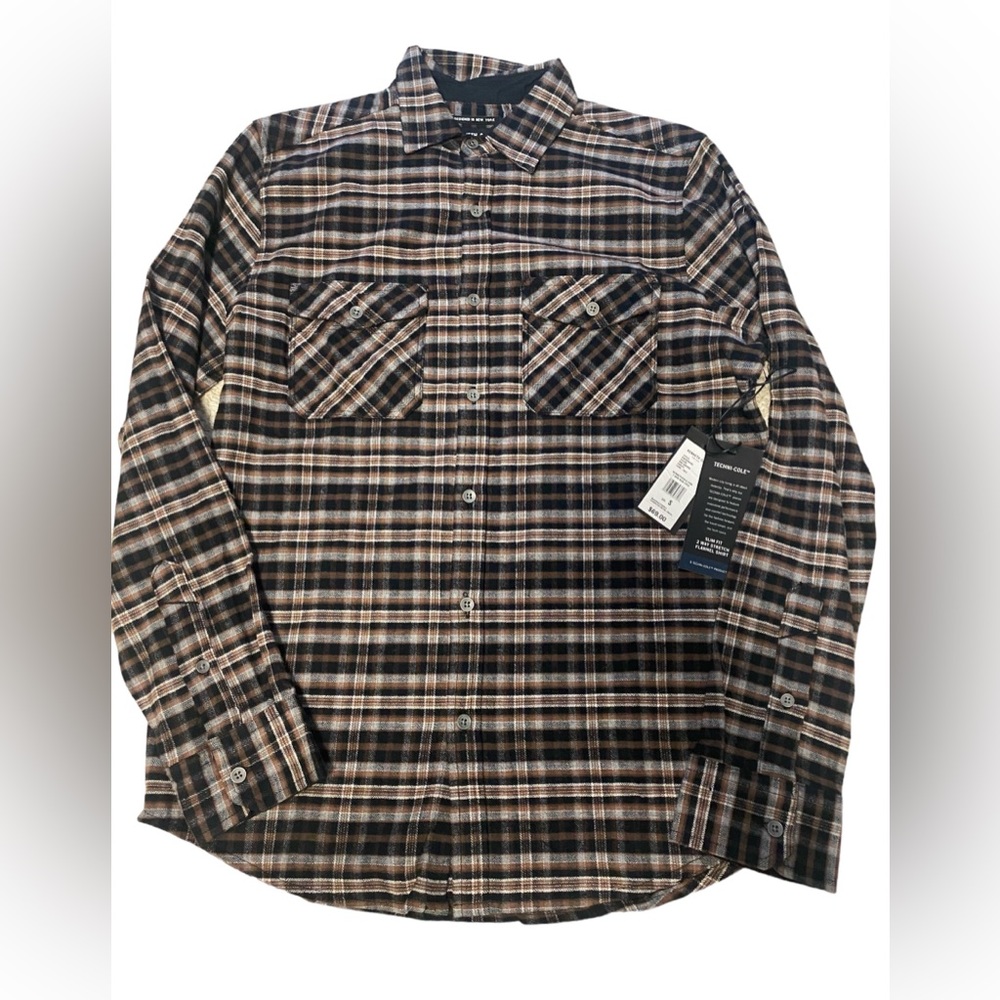NWT Kenneth Cole Men's Long Sleeve Button Down Collar Flannel Shirt Size Large
